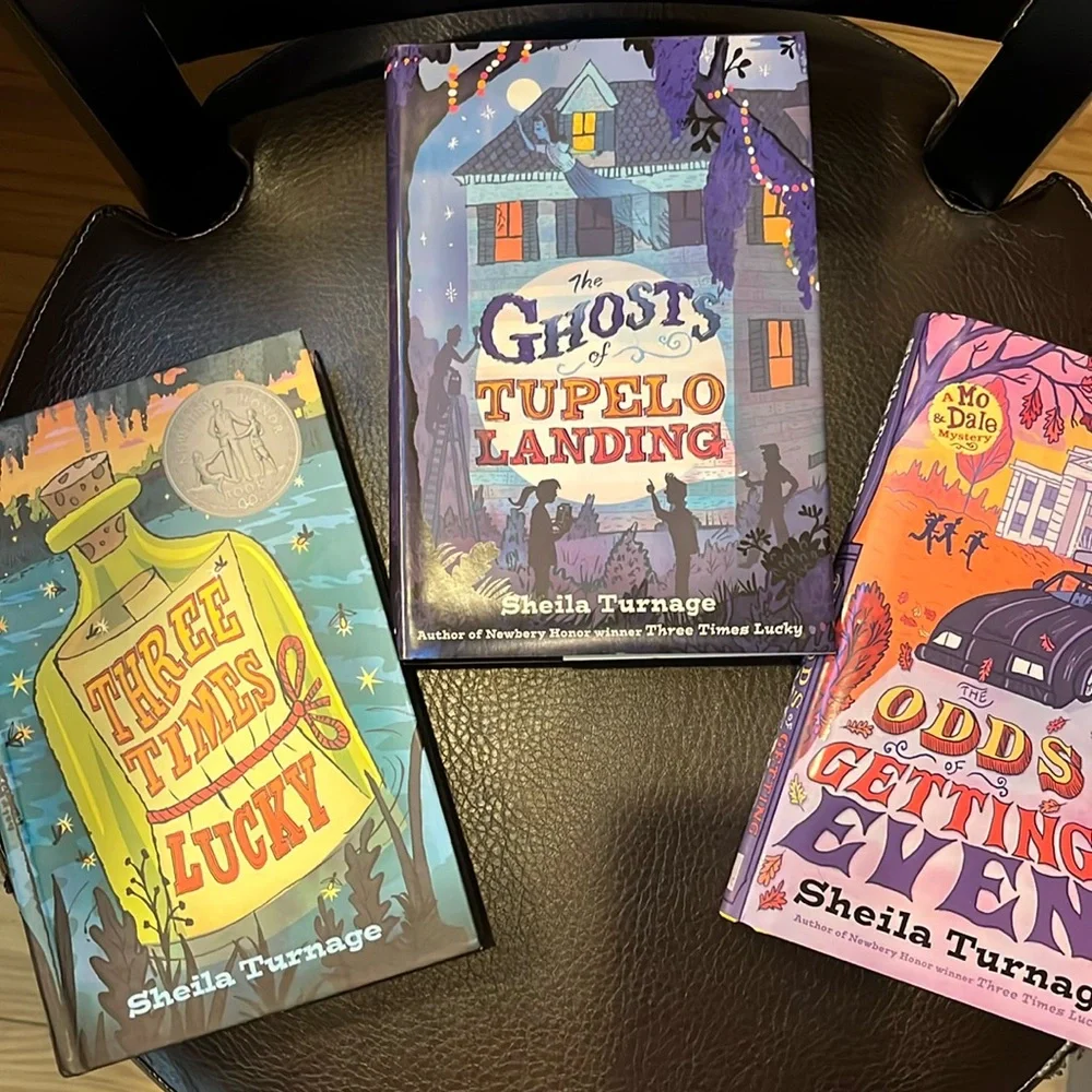 Set of 3, hardcover books by Sheila Turnage,